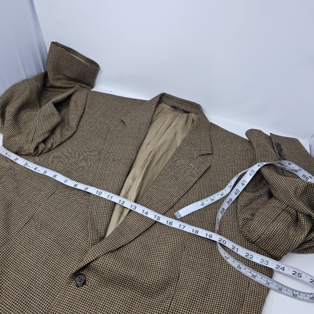 Brooks Brothers Suit Jacket Men's Size 45 M Brown Houndstooth 346 Wool Blazer. - Picture 8 of 10